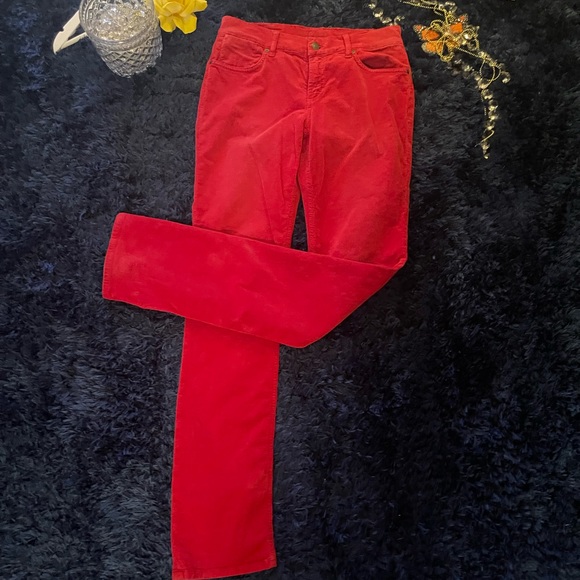 Escada Sport Poppy Red Corduroy Pants - Picture 2 of 7